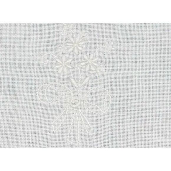 Linen Cocktail Napkins Set of 6 White On White Floral Embroidery 5.5” X 8” - Picture 8 of 8